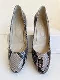 HOBBS BLACK & TAUPE SNAKESKIN PRINT COURT SHOES SIZE 5/38