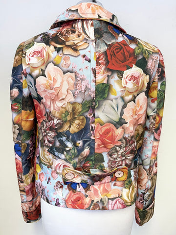BRAND NEW TED BAKER LORNAH MULTI COLOURED FLORAL & BUTTERFLY PRINT JACKET SIZE 2 UK 10