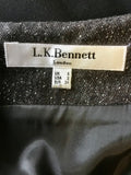 LK BENNETT GREY MARL WOOL BLEND SHORT SLEEVE DRESS SIZE 8