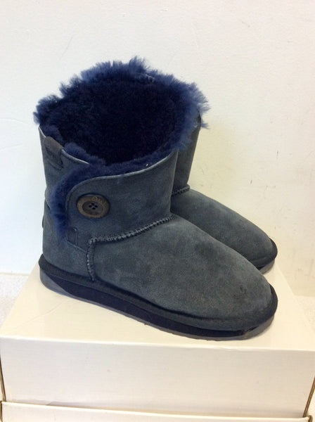 EMU MELBA BLUE SHEEPSKIN ANKLE BOOTS SIZE 3/36