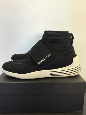 KENDALL + KYLIE BRAX BLACK HIGH TOP TRAINERS SIZE 6/39