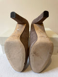 LK BENNETT MINK SUEDE PLATFORM SOLE BLOCK HEELS SIZE 6/39