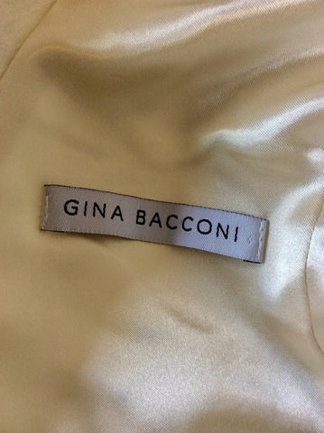 GINA BACCONI PEARL SLEEVELESS V NECKLINE SPECIAL OCCASION DRESS SIZE 14
