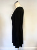 BRAND NEW BODEN BLACK STRETCH LONG SLEEVED A LINE DRESS SIZE 12