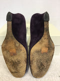 LK BENNETT DEEP PURPLE SUEDE WEDGE HEELS SIZE 6/39