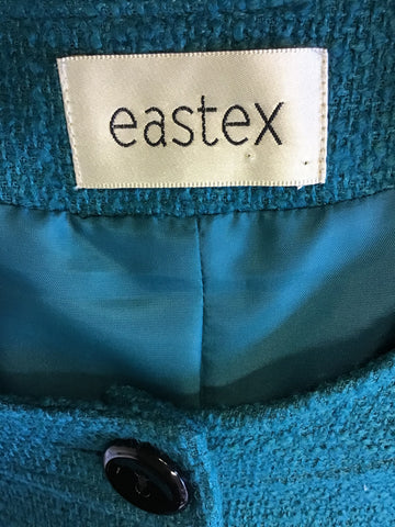 EASTEX EMERALD GREEN WOOL BLEND COLLARLESS JACKET SIZE 14