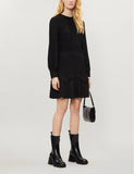 BRAND NEW REISS BLACK ROXY LONG SLEEVE MINI DRESS SIZE 12