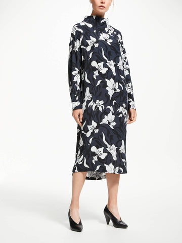 BRAND NEW KIN BY JOHN LEWIS LOKI FLORAL PRINT BUTTON COLLAR MIDI DRESS SIZE 16