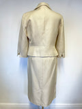 LK BENNETT CREAM JACKET & PENCIL SKIRT SUIT SIZE 10/12