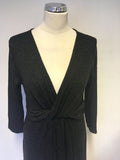 BRAND NEW PHASE EIGHT DARK GREY V NECKLINE KNIT DRESS SIZE 14