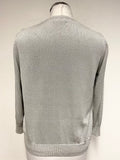 LIZ CLAIBORNE SILVER METALLIC TOP & CARDIGAN TWIN SET SIZE S
