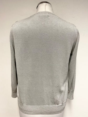LIZ CLAIBORNE SILVER METALLIC TOP & CARDIGAN TWIN SET SIZE S