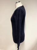 LOUCHE COTTON NAVY WITH PINK LOBSTER FRONT JUMPER SIZE 8