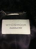 WINDSMOOR BLACK DETACHABLE FAUX FUR COLLAR FULL LENGTH COAT SIZE 24