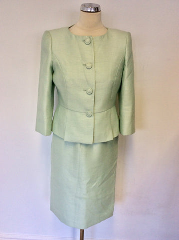 COUNTRY CASUALS LIGHT GREEN EMBROIDERED TOP DRESS & JACKET SUIT SIZE 18