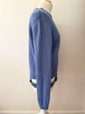 COS BLUE COTTON CUT AWAY SIDE LONG SLEEVE JUMPER SIZE S