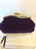 BRAND NEW & OTHER STORIES LARGE DARK BLUE VELVET CLUTCH BAG