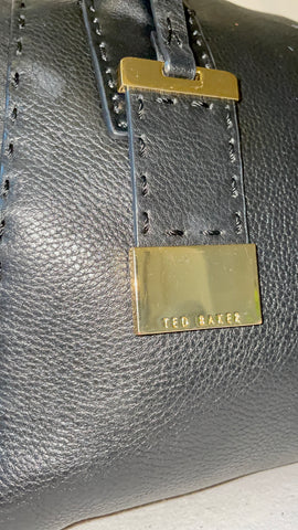 TED BAKER PAIGEE LARGE BLACK LEATHER TOTE BAG WITH DETACHABLE CROSS BODY STRAP