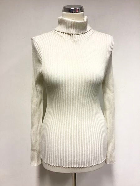 BRAND NEW AIRFIELD IVORY SPARKLE RIBBED POLONECK JUMPER SIZE 14