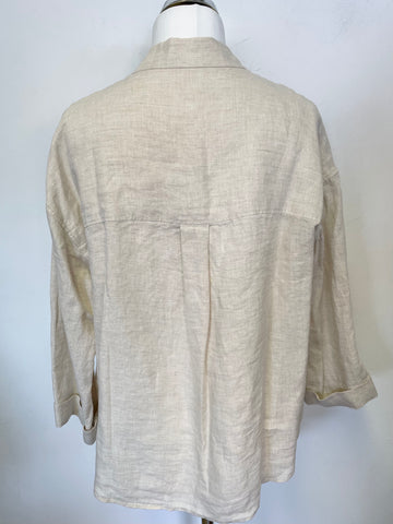 BRAND NEW COS CREAM LINEN UNLINED OVER SHIRT/JACKET SIZE M