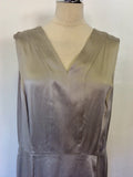 BROOKS BROTHERS SILVER GREY SILK SPECIAL OCCASION DRESS SIZE 16
