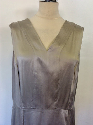 BROOKS BROTHERS SILVER GREY SILK SPECIAL OCCASION DRESS SIZE 16