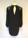 WHISTLES BLACK LACE TRIM SPECIAL OCCASION SHIFT DRESS SIZE 8