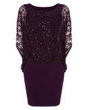 BRAND NEW PHASE EIGHT SERRINA BLACKCURRANT SEQUIN DRESS SIZE 10