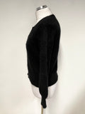 LA MAILLE SEZANE LEON BLACK WOOL & KID MOHAIR BLEND JUMPER SIZE XS
