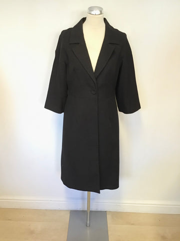 MARKS & SPENCER BLACK COTTON 3/4 SLEEVE SPRING/SUMMER COAT SIZE 12
