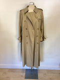BURBERRY BEIGE LONG MAC/TRENCH COAT SIZE 14 LONG
