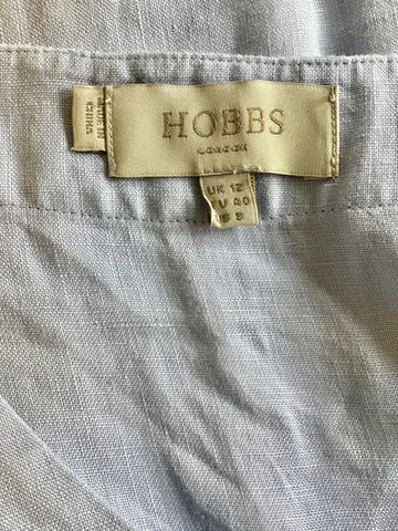 HOBBS PALE BLUE LINEN SLEEVELESS YACHT TOP SIZE 12