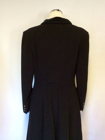 LAURA ASHLEY BLACK PURE NEW WOOL LONG COAT SIZE 12