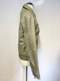 TED BAKER AMOUR STONE GREY SOFT LEATHER ZIP UP JACKET SIZE 3 UK 10/12
