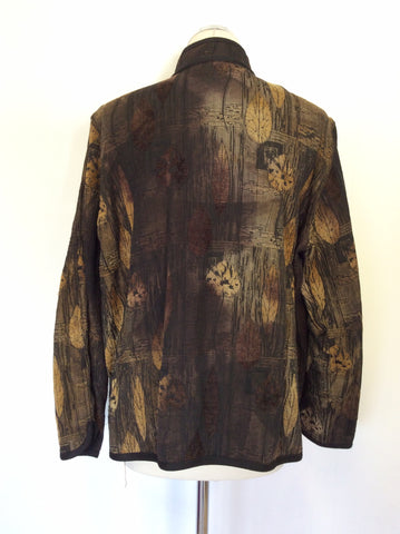 ATTITUDE BROWN & BLACK LEAF PRINT JACKET SIZE XL