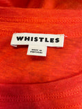 WHISTLES ORANGE 100% LINEN 3/4 SLEEVE TOP SIZE L