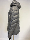 MICHAEL KORS SILVER GREY PADDED HOODED JACKET SIZE L