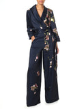 TED BAKER NAVY BLUE FLORAL KENSIDY ARBORETUM PYJAMA JUMPSUIT SIZE 2 UK 10/12