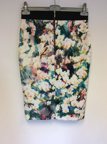 BRAND NEW COAST MULTI COLOURED FLORAL PRINT PENCIL SKIRT SIZE 12