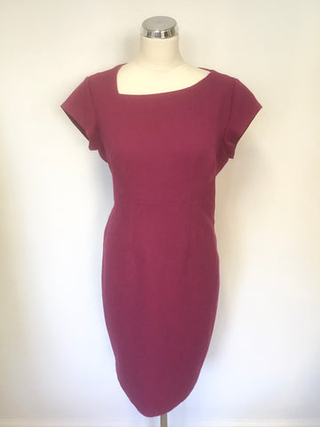 PAUL COSTELLO BLACK LABEL RASPBERRY PINK CAP SLEEVE SHIFT DRESS SIZE 16