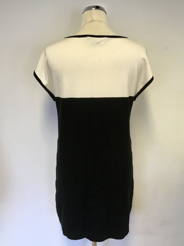 OUI BLACK & WHITE CAP SLEEVE LONG JUMPER SIZE 12