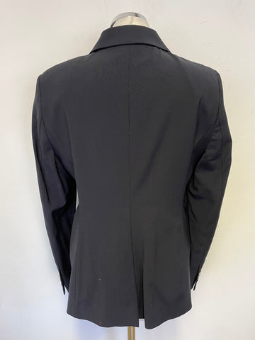 PURE COLLECTION NAVY BLUE WOOL BLEND BLAZER JACKET & SCARF SIZE 14