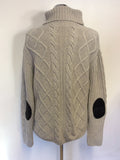 BARBOUR SAM HEUGHAN SIGNATURE COLLECTION FRASER GREY CABLE KNIT JUMPER SIZE 16