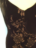 BRAND NEW PHASE EIGHT BLACK VELVET & BROWN BEADED FLORAL PRINT LONG EVENING DRESS SIZE 12