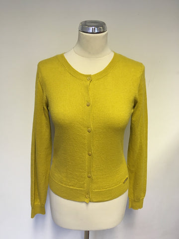 ROBERTO VERINO MUSTARD KNIT CARDIGAN SIZE 10