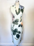 BRAND NEW TED BAKER RAVINA ROSE PRINT MINT GREEN MIDI PENCIL DRESS SIZE 3 UK 12/14