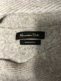 MASSIMO DUTTI GREY STRIPE WOOL & CASHMERE BLEND PONCHO SIZE XS