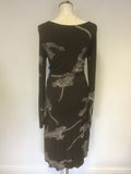 DIANE VON FURSTENBERG BROWN LEOPARD DESIGN PRINT WRAP DRESS SIZE 6 UK 10