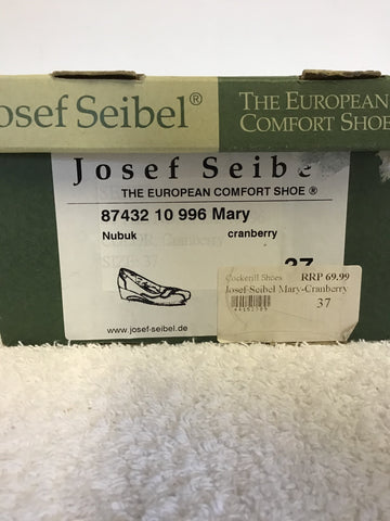 BRAND NEW JOSEF SEIBEL CRANBERRY WEDGE HEEL COMFORT SHOES SIZE 4/37