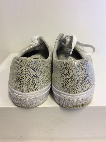 CONVERSE ALL STAR SILVER SPARKLE LEATHER PLIMSOLS SIZE 6/39